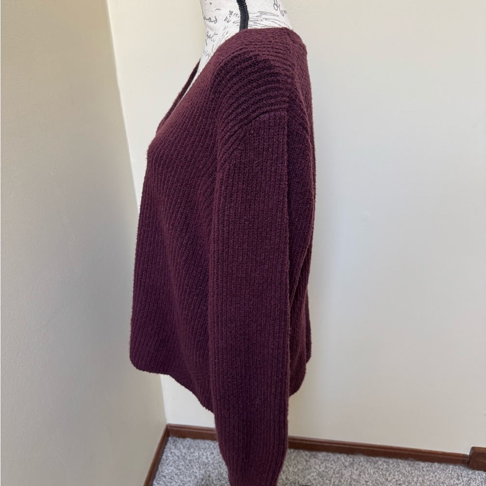 Halogen V-Neck Sweater - Rich Burgundy - Picture 3 of 6
